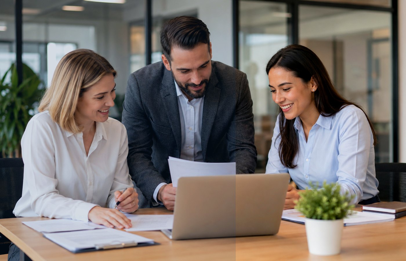 Documents et ordinateur en contexte professionnel