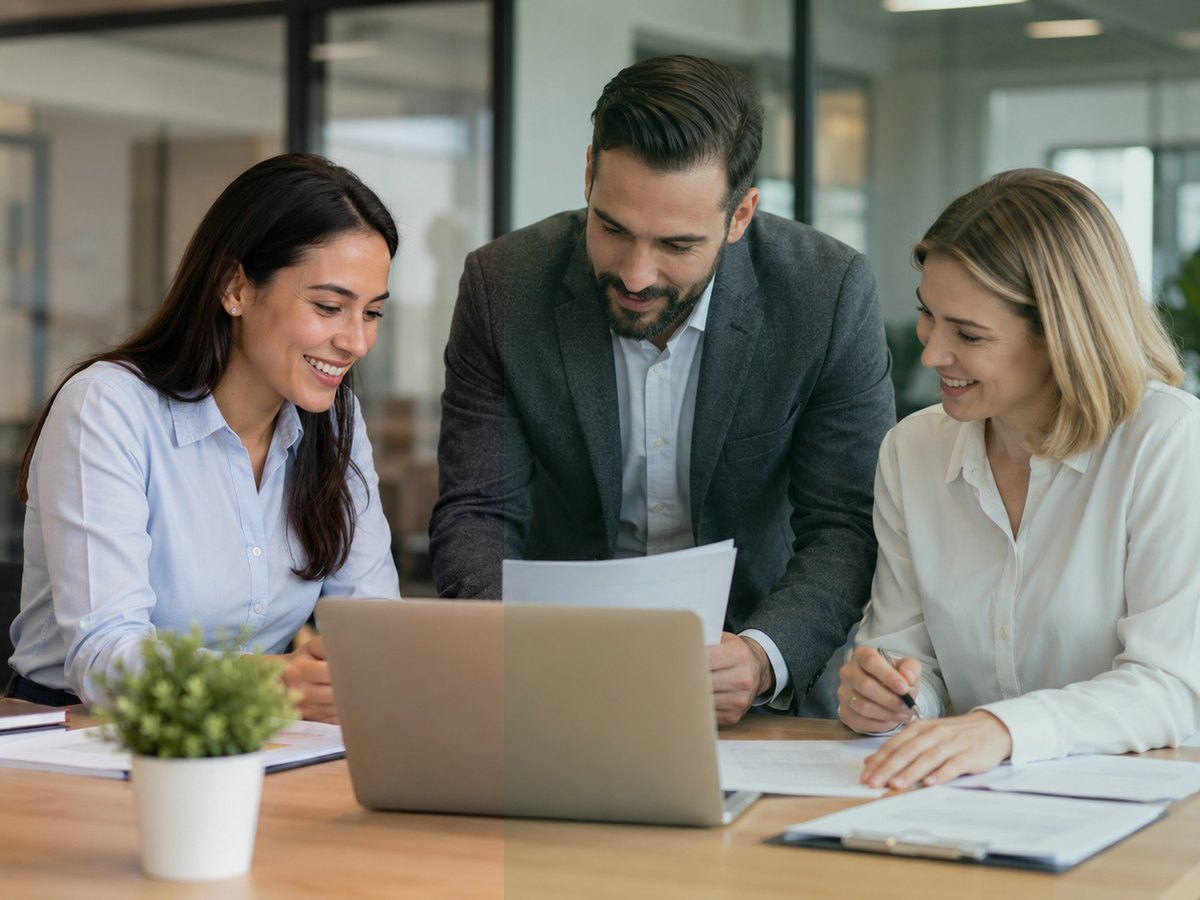 Équipe en réunion dans un bureau